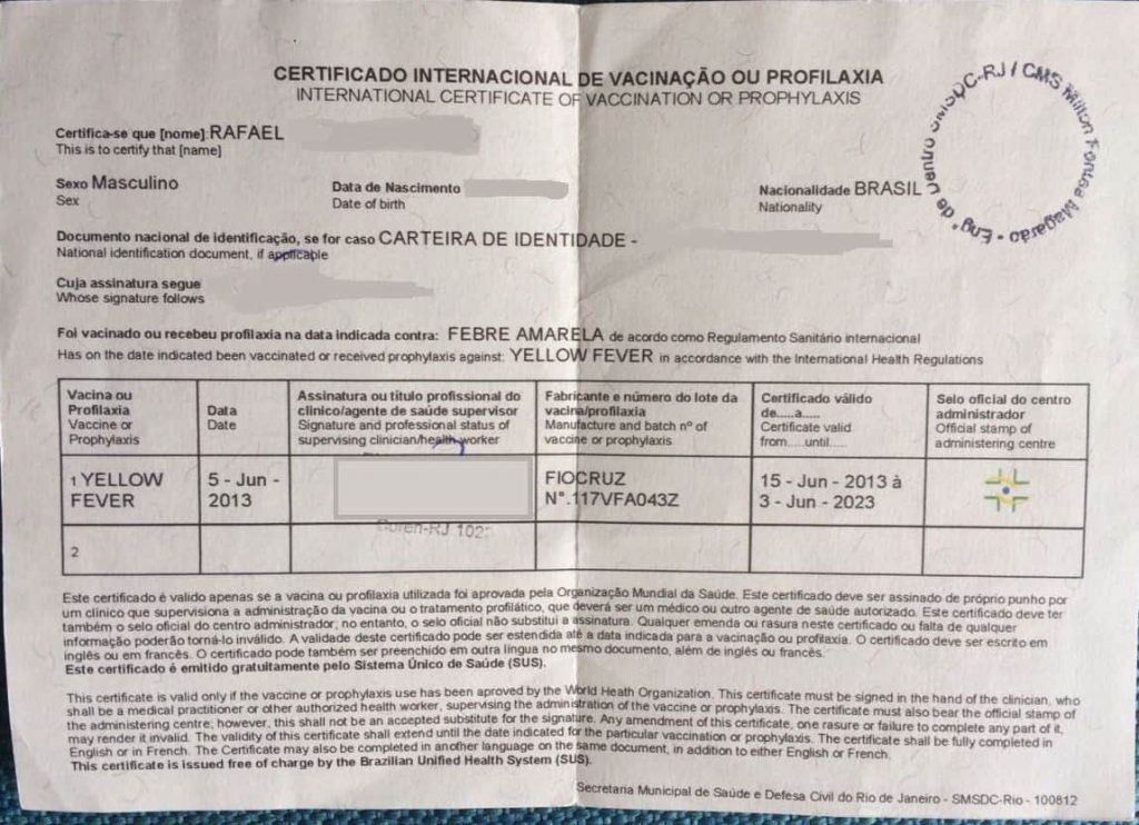 Certificado internacional de vacinação: tudo que você ...