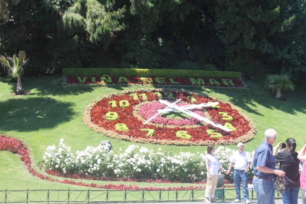 Relógio de flores em Viña del Mar