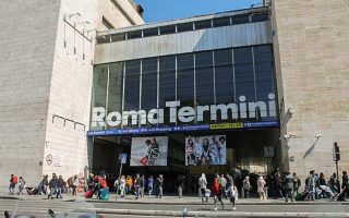 Estação Roma Termini, a principal estação de trem no centro de Roma.