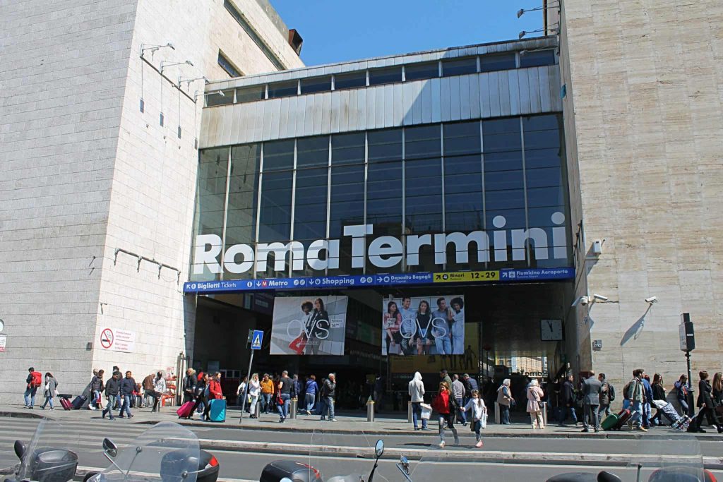 Estação Roma Termini, a principal estação de trem no centro de Roma.
