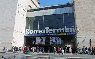 Estação Roma Termini, a principal estação de trem no centro de Roma.