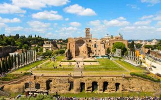 Vista do fórum romano a partir do terceiro anel do Coliseu - Tour guiado no Coliseu: visita ao subterrâneo e terraços do Coliseu