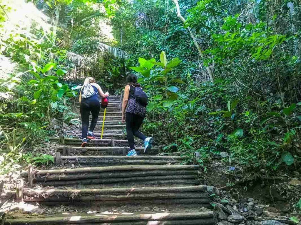 degraus na trilha Morro da Urca, Rio de Janeiro