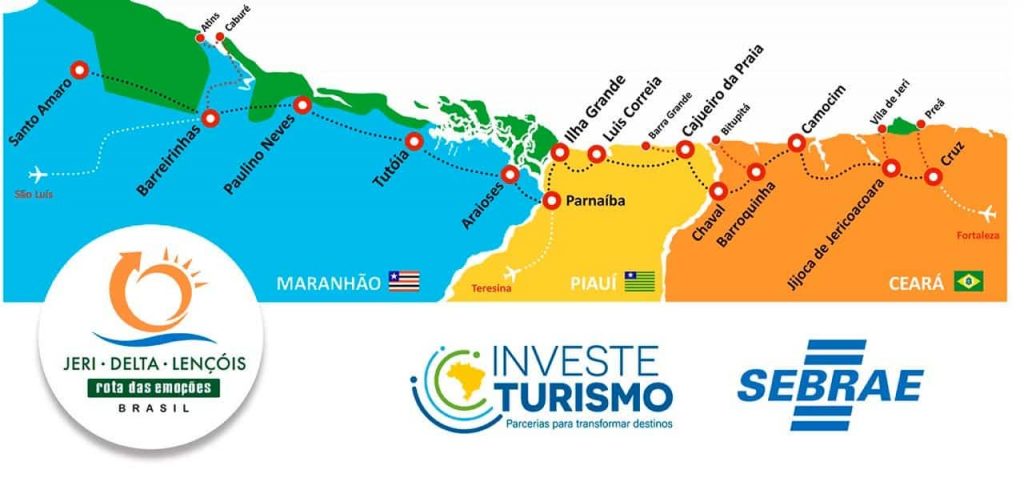 Mapa da Rota das Emoções, Nordeste