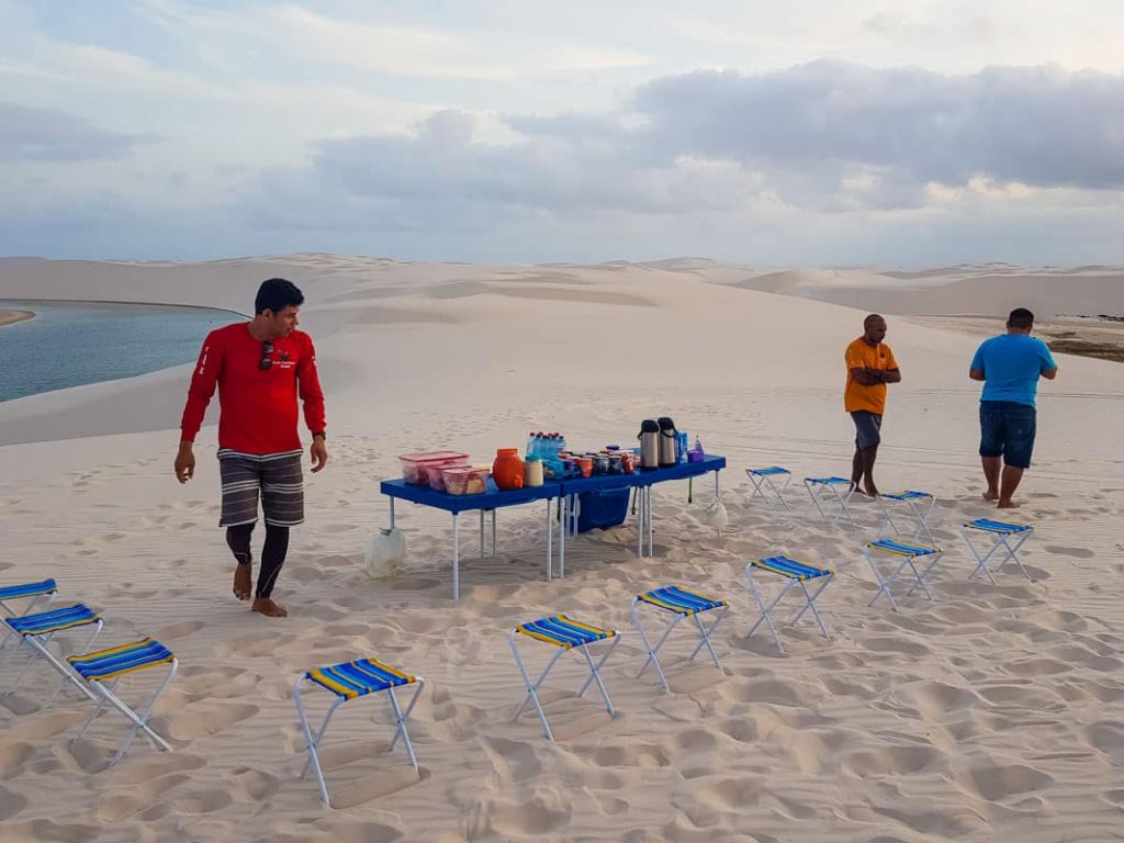 Café da manhã nos Lençóis Maranhenses