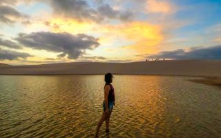 Nascer do sol nos Lençóis Maranhenses