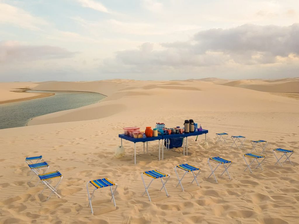 Café da manhã nos Lençóis Maranhenses