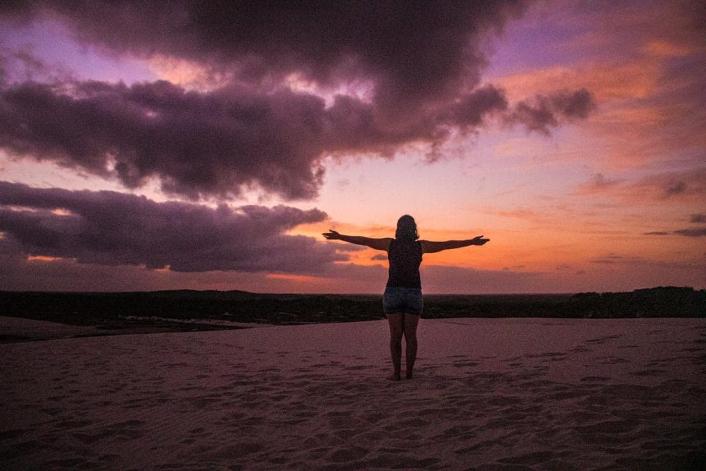 Nascer do sol nos Lençóis Maranhenses