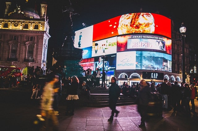 Picadilly Circus, cenários de filmes em Londres