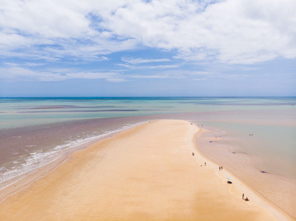 Ponta do Corumbau Bahia na maré baixa