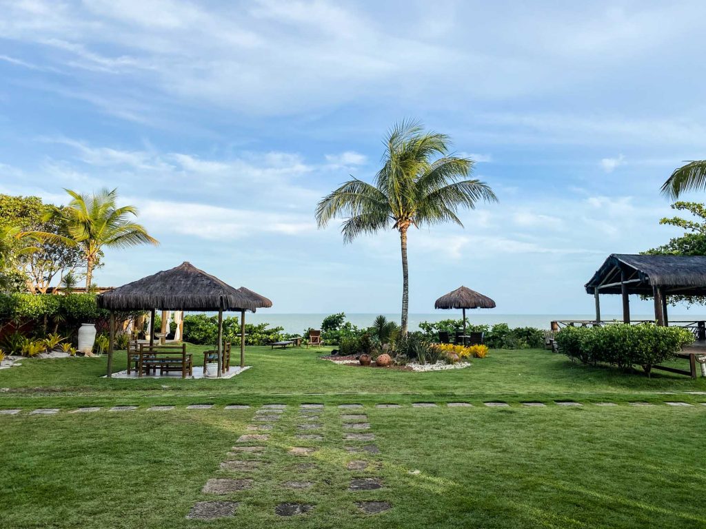 Vista da Pousada Corumbau para o mar