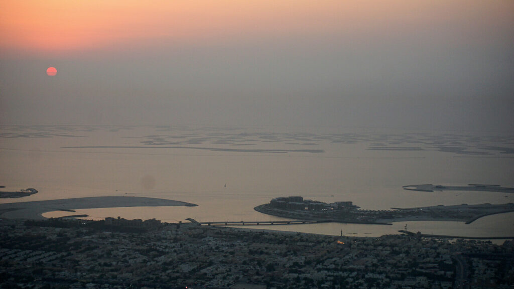 Vista do por do sol em Dubai, Burj Khalifa