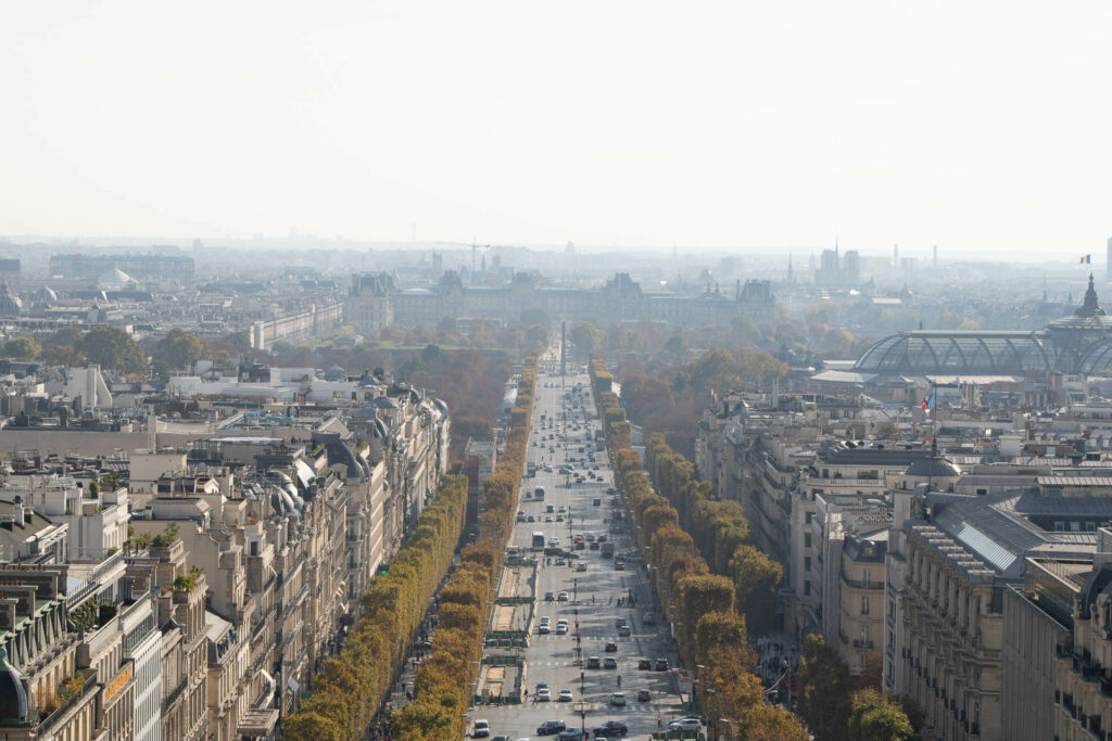 Champs Elisies vista do arco do Triunfo