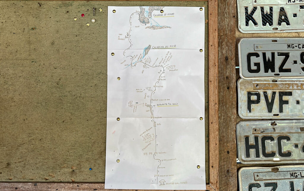Mapa trilha da cachoeira do Fundo vale do matutu Aiuruoca