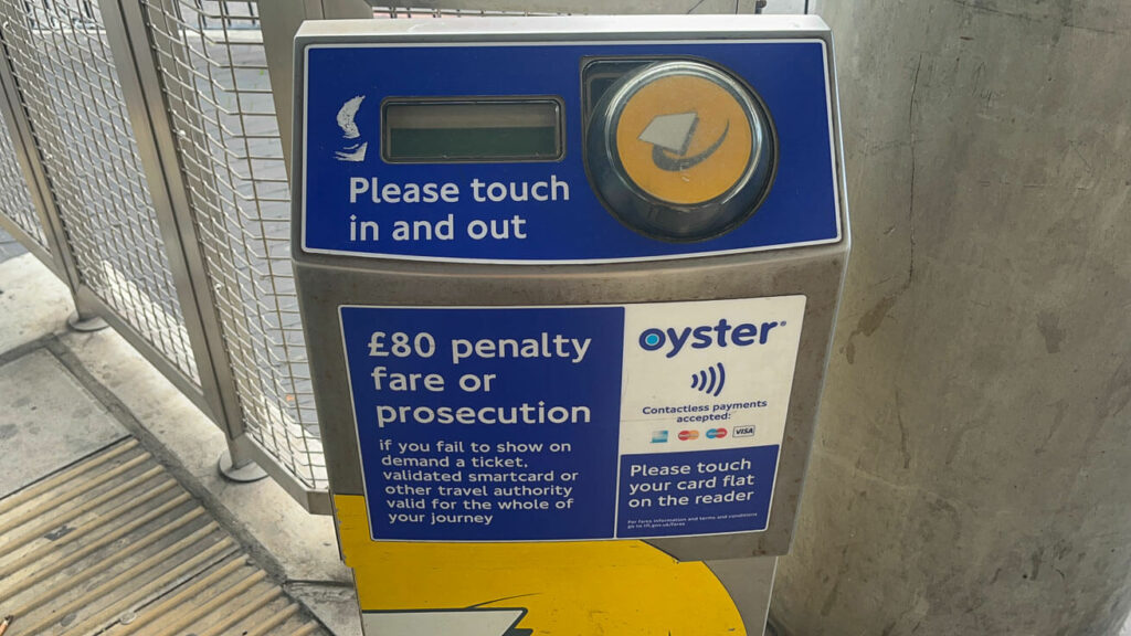 Máquina de pagamento transporte público de Londres