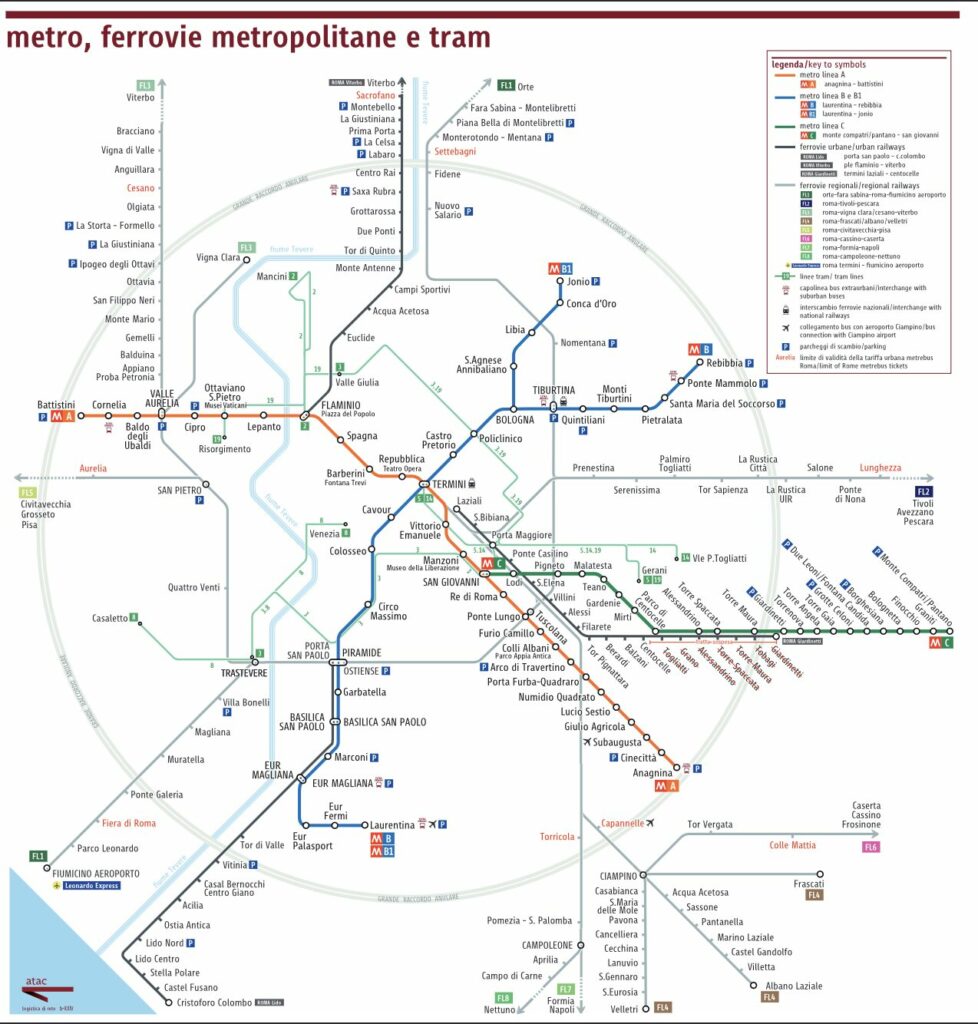 Mapa metrô de Roma