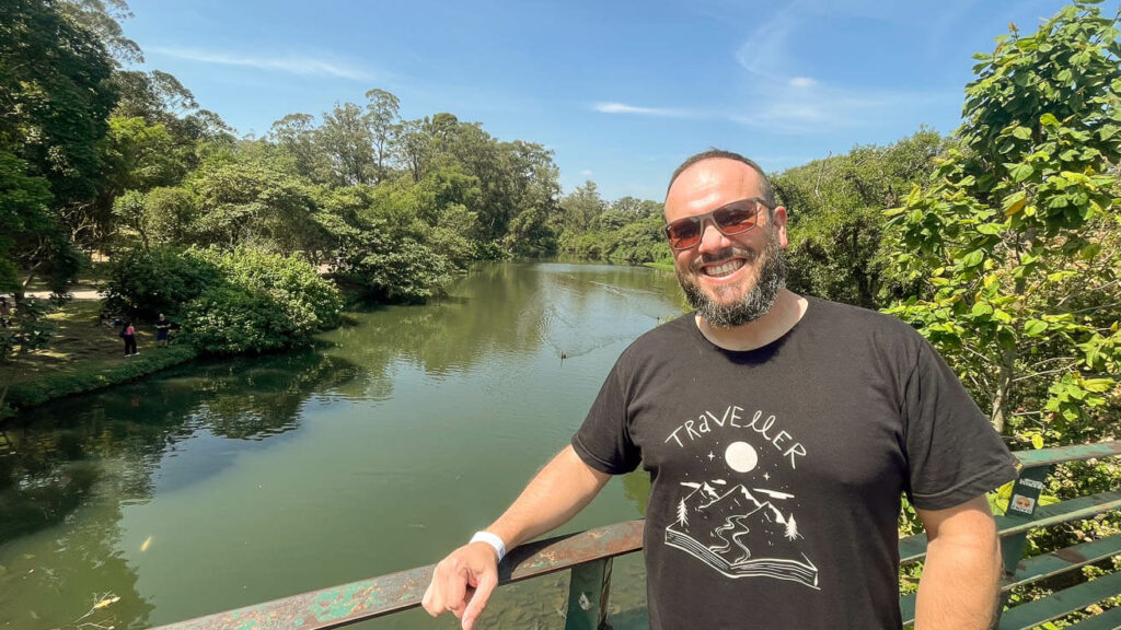 Vista de cima da Ponte Metálica Parque Ibirapuera