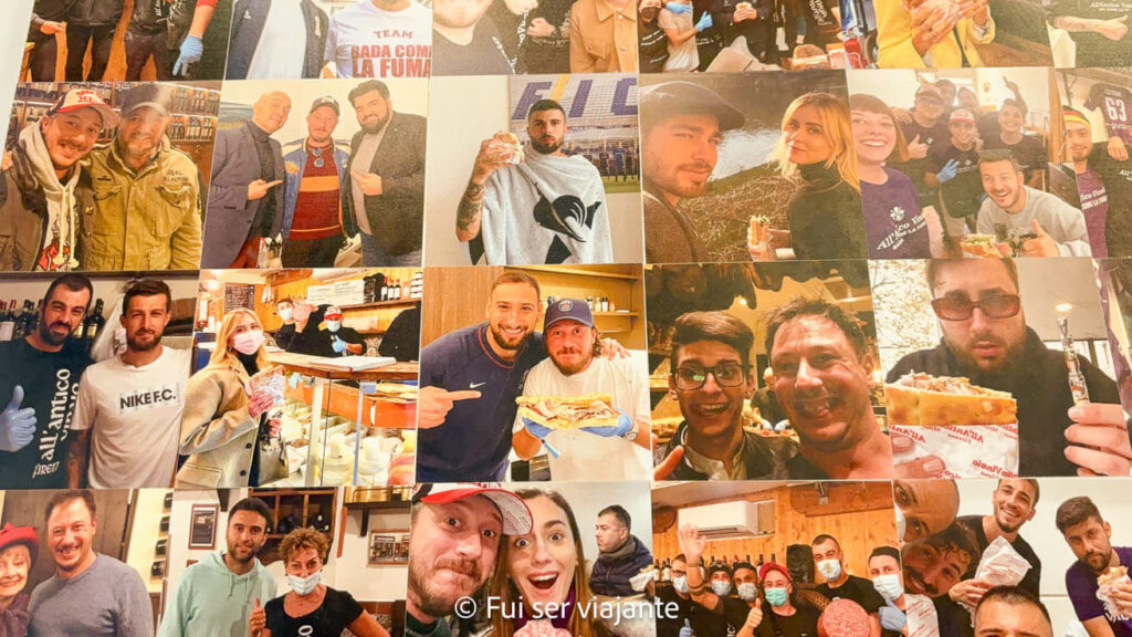 Fotos de pessoas comendo sanduíches no All'Antico vinaio Florença