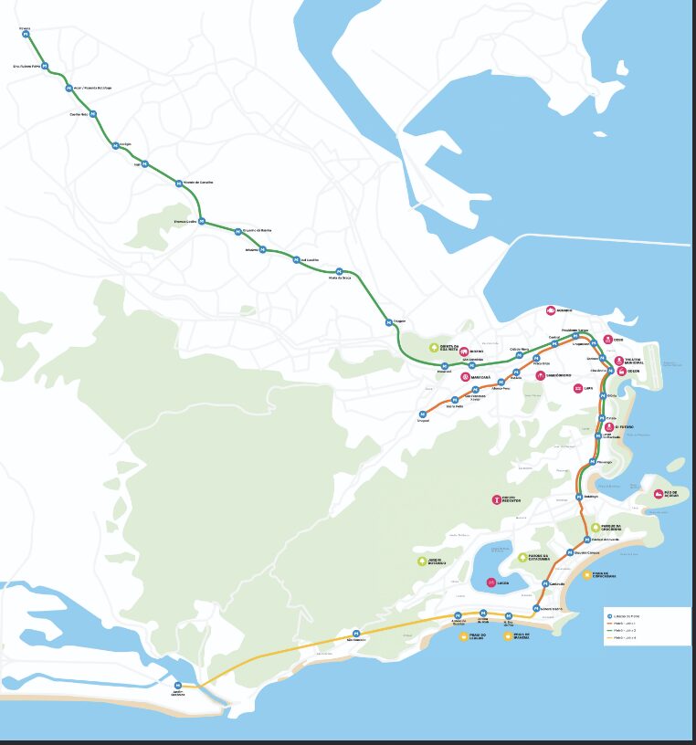 Mapa metrô Rio de Janeiro