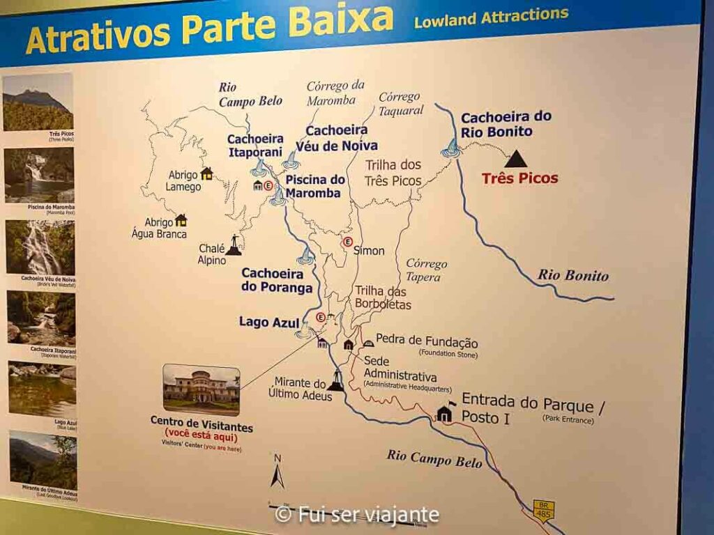 Mapa Parque Nacional do Itatiaia parte baixa