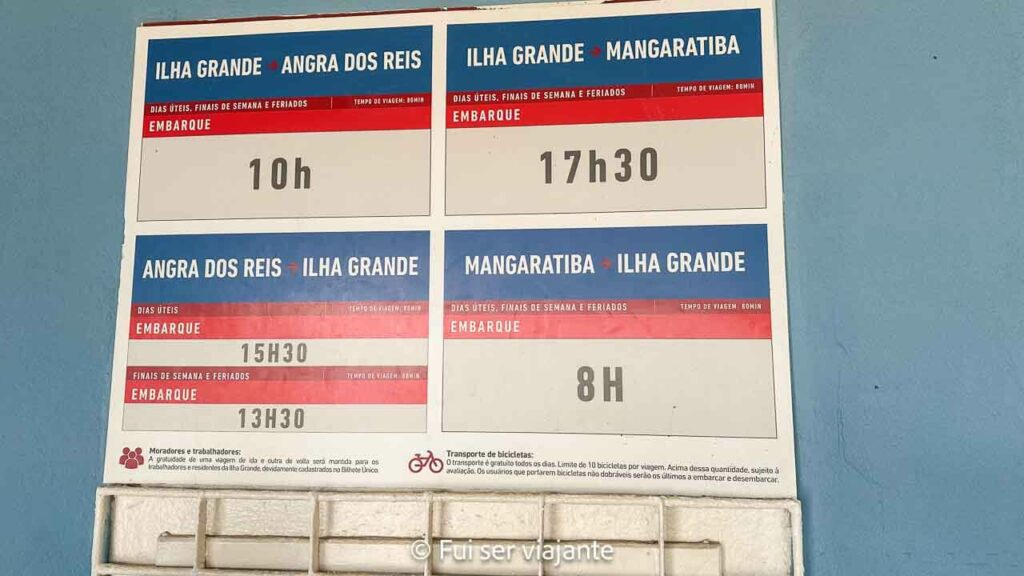 Balsas para Ilha Grande