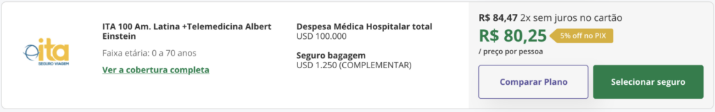 Seguro viagem Curaçao