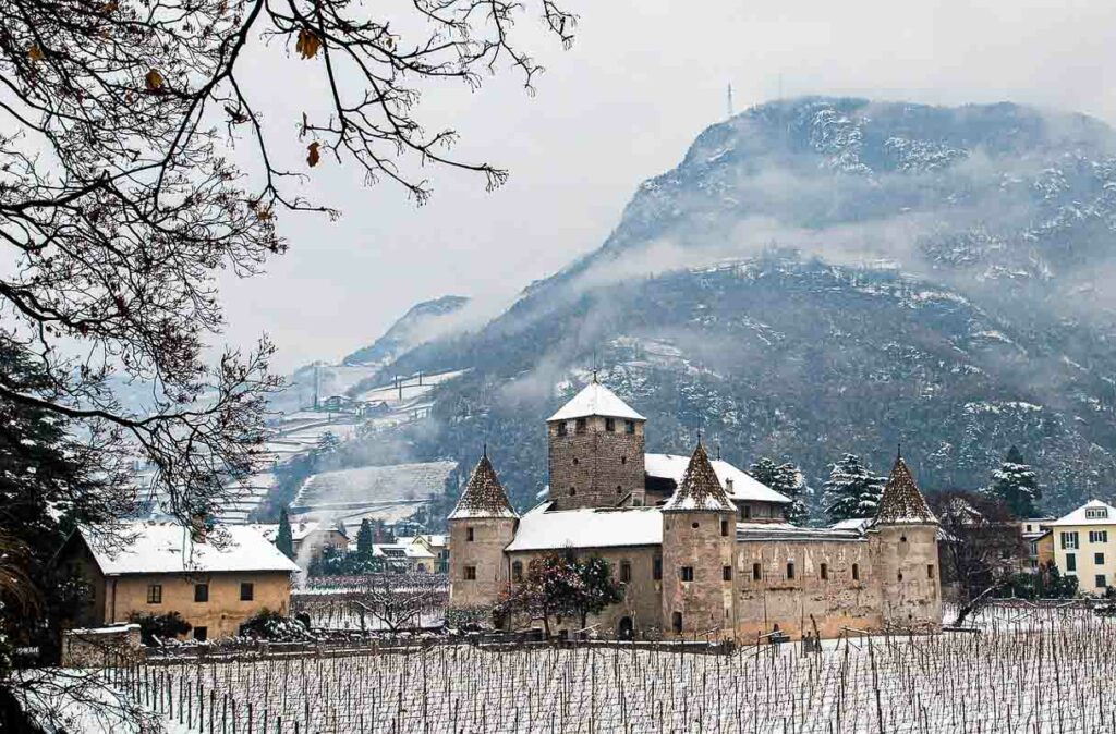 Bolzano na Itália no inverno