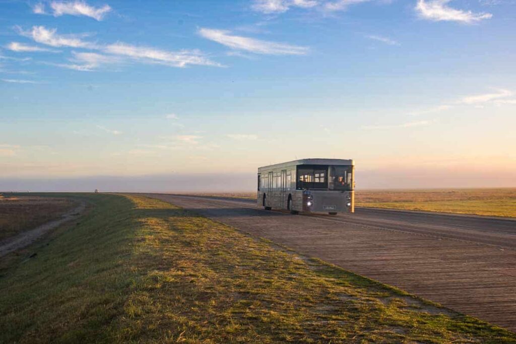 ônibus gratuito Monte Saint Michel. Foto: Fui ser viajante